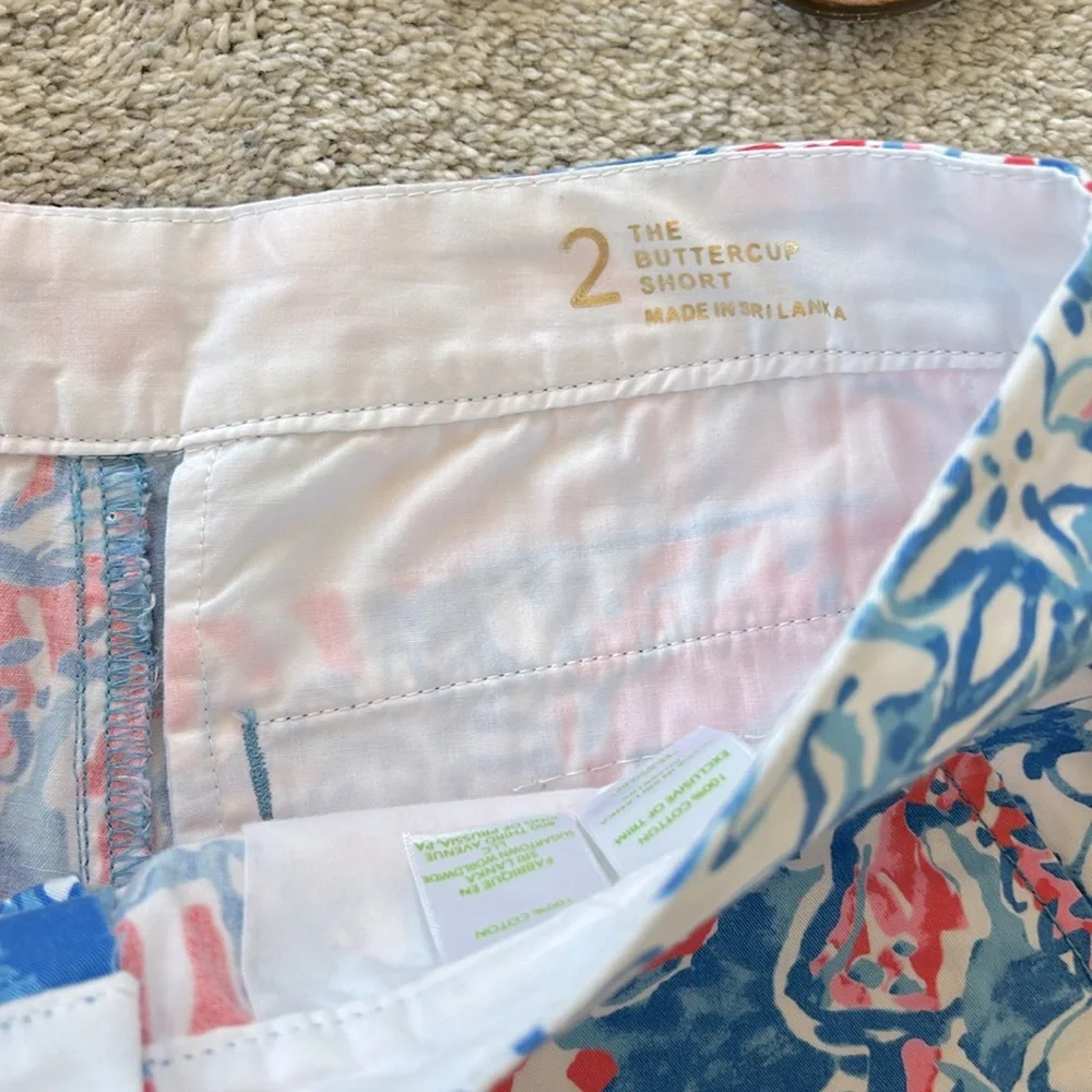 Lilly Pulitzer Buttercup Short in Bay Blue Pop Pop Glow - Picture 4 of 5